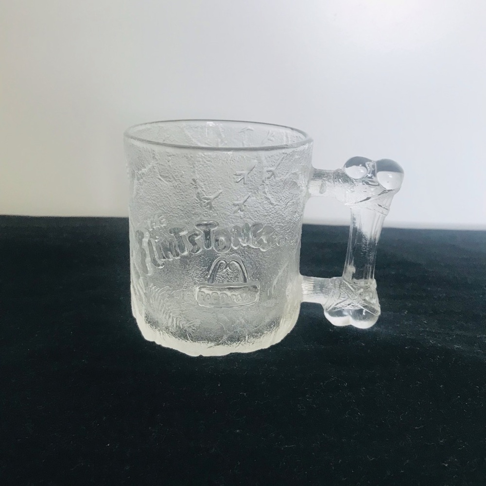 Vintage McDonald's 1993 Flintstones Pre-Dawn Clear Pebbled Mug